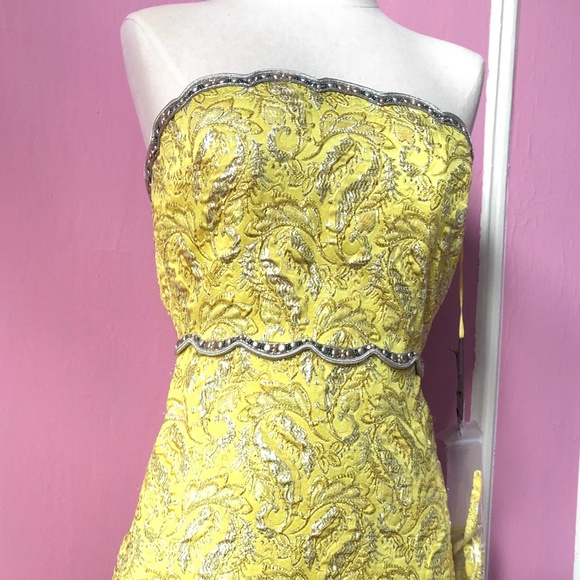 GUCCI Embellished Metallic Lurex Bustier dress - Size 38 - Picture 3 of 12